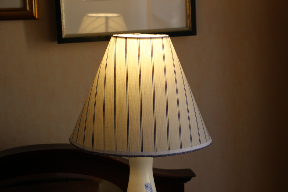 コットンのテーブルランプ用ランプシェード  /  ルカ /  グリーン＆ネイビー