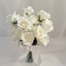 ホワイトローズブーケ バラのブーケ クラッチブーケ 花束 ウェディング