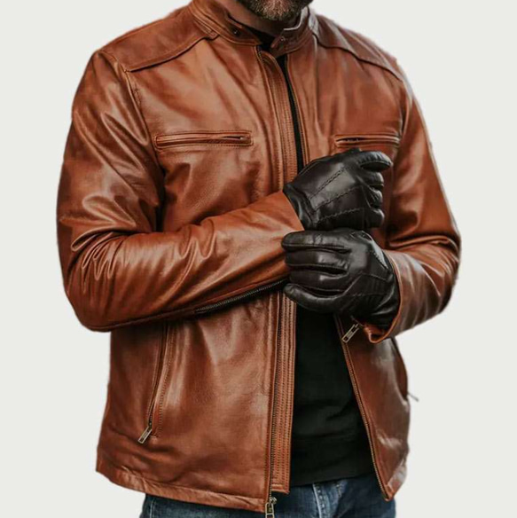 羊革ジャケット 本革 ライダーバイカージャケット 羊革ジャケット