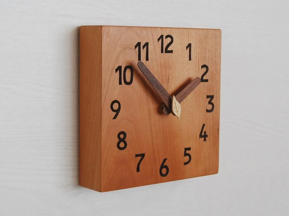15cm×15cm 掛け・置き時計 ﾁｪﾘｰ【1608】 2枚目の画像