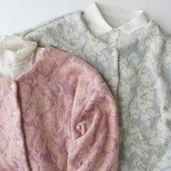 JACQUARD KNIT カーディガン　pink×salmon 9枚目の画像