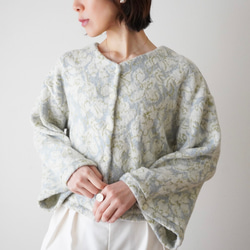 JACQUARD KNIT カーディガン　pink×salmon 4枚目の画像