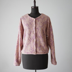 JACQUARD KNIT カーディガン　pink×salmon 13枚目の画像