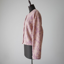 JACQUARD KNIT カーディガン　pink×salmon 14枚目の画像