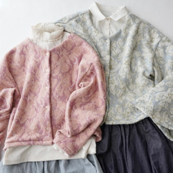 JACQUARD KNIT カーディガン　pink×salmon 11枚目の画像