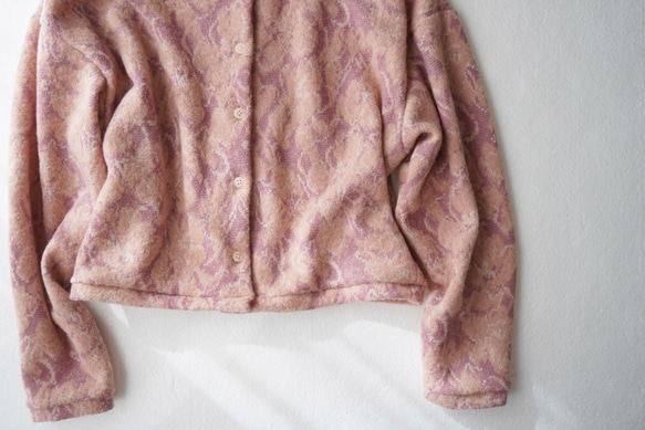 JACQUARD KNIT カーディガン　pink×salmon 20枚目の画像