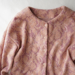 JACQUARD KNIT カーディガン　pink×salmon 19枚目の画像