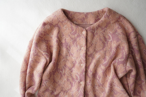 JACQUARD KNIT カーディガン　pink×salmon 19枚目の画像