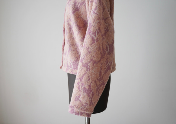 JACQUARD KNIT カーディガン　pink×salmon 16枚目の画像