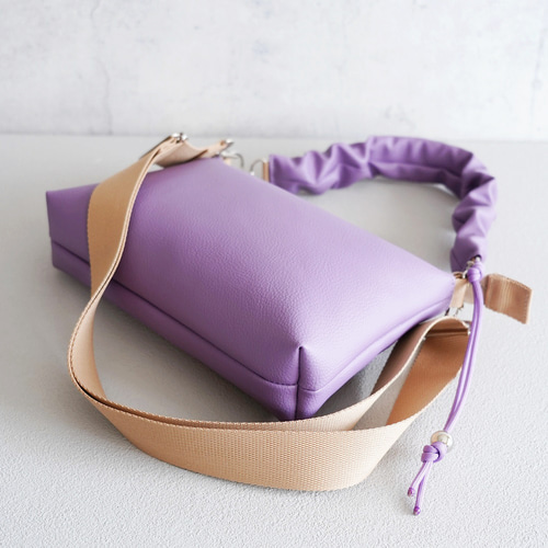 小さいのに大容量！春 ギャザーハンドル 2way ハンドバッグ（パステル