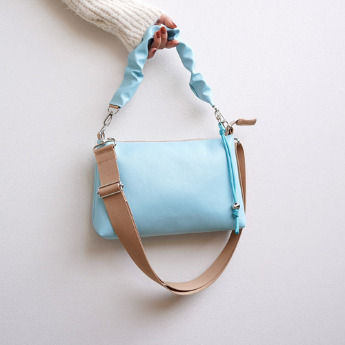 小さいのに大容量！春 ギャザーハンドル 2way ハンドバッグ（パステル