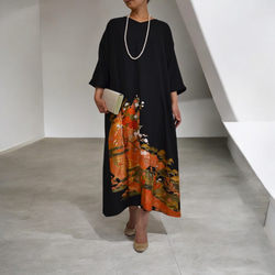 黒留袖リメイクドレス – 日本伝統柄の豪華な一点物（正絹