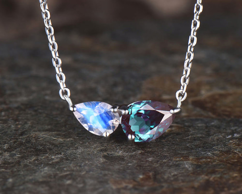 天然ブルーサファイア・レインボームーンストーン・シンセティックアレキサンドライト 天然ブルーサファイア・レインボームーンストーン