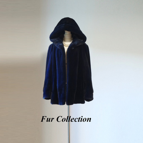 イタリアの粋が香る☆贅沢なミンクファーフード付異素材MIXコート  