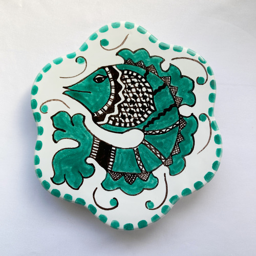 なべ敷き 15cm マヨリカ焼き イタリア陶器 美しい魚 その他キッチン