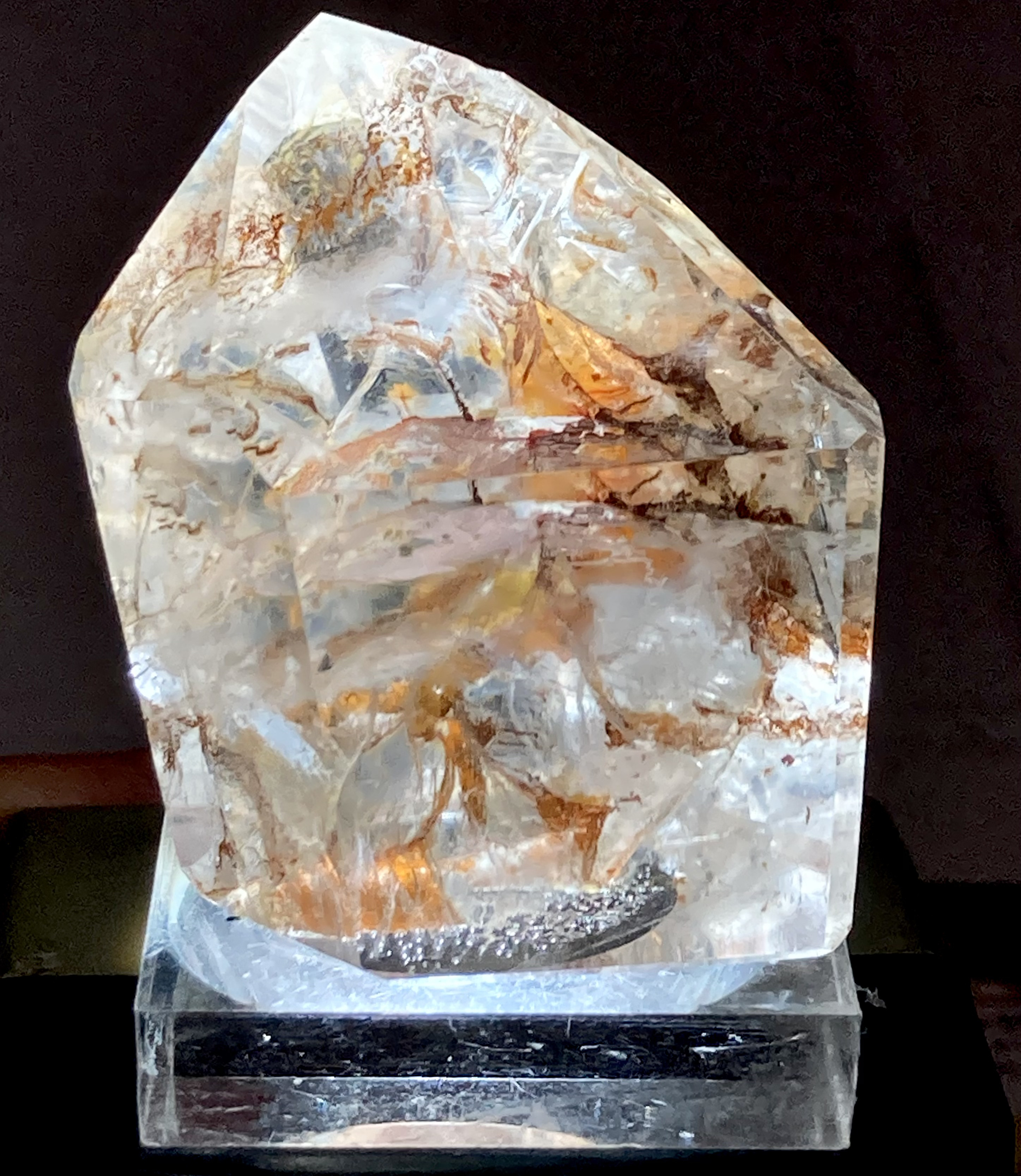 コパー（銅）内包　レインボー　クリスタル　水晶　ポイント　ポリッシュ　原石