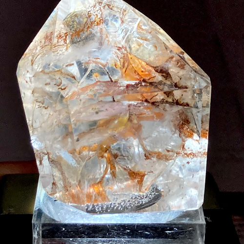 コパー（銅）内包 レインボー クリスタル 水晶 ポイント