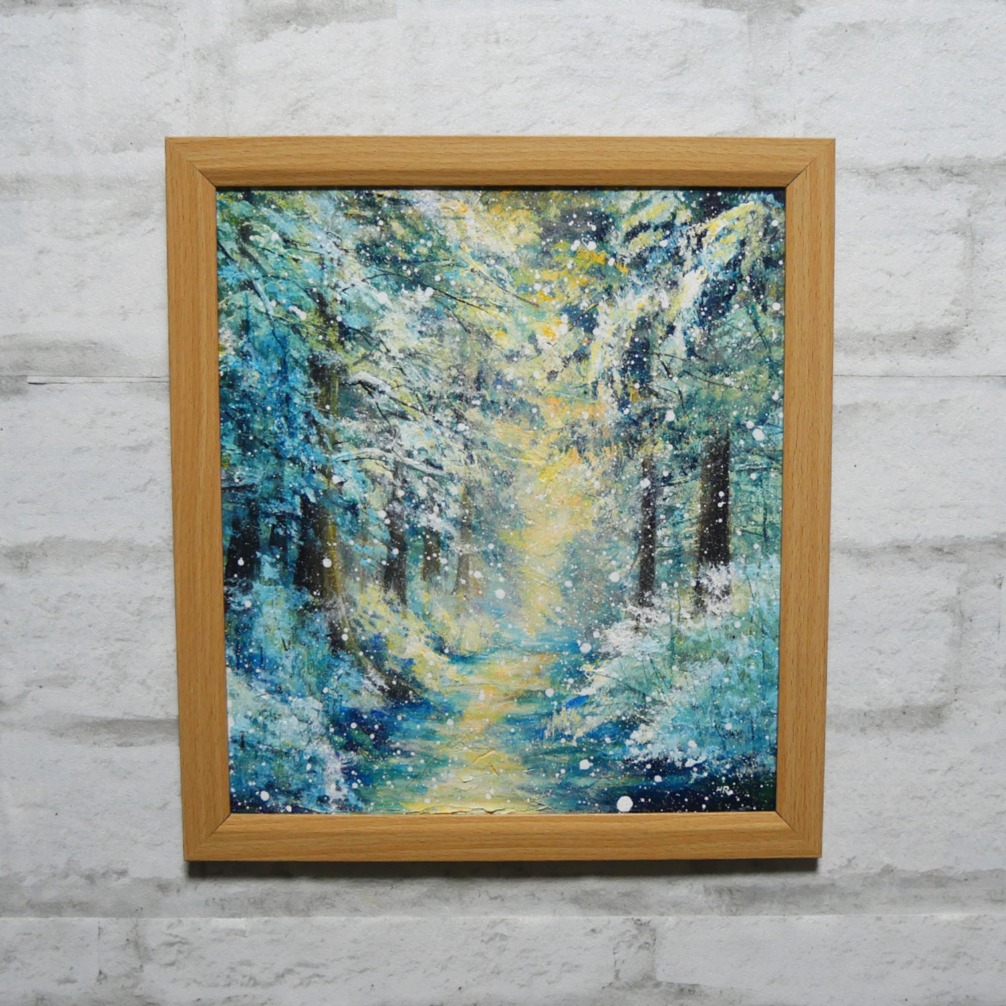 絵画【冬の朝日】 油絵