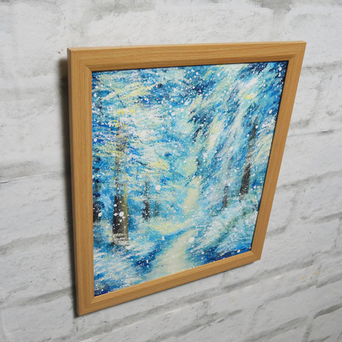 油絵 油彩 油彩画 絵 絵画 【朝一の冬の光景】 絵画 HR 通販