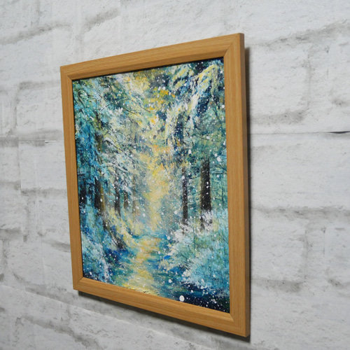 油絵 油彩 油彩画 絵 絵画 【朝一の冬の光景】 絵画 HR 通販