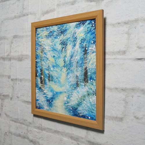 油絵 油彩 油彩画 絵 絵画 【朝一の冬の光景】 絵画 HR 通販