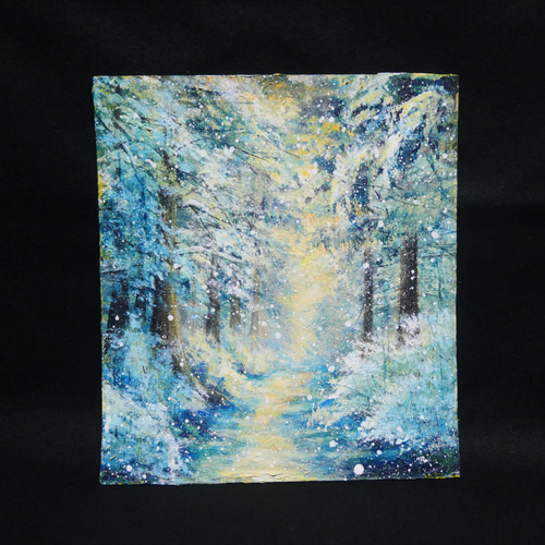 油絵 油彩 油彩画 絵 絵画 【雪の朝日】 油絵 油彩 油彩画 絵 絵画 【雪の朝日】