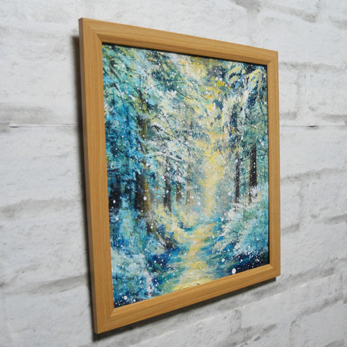 油絵 油彩 油彩画 絵 絵画 【朝一の冬の光景】 絵画 HR 通販