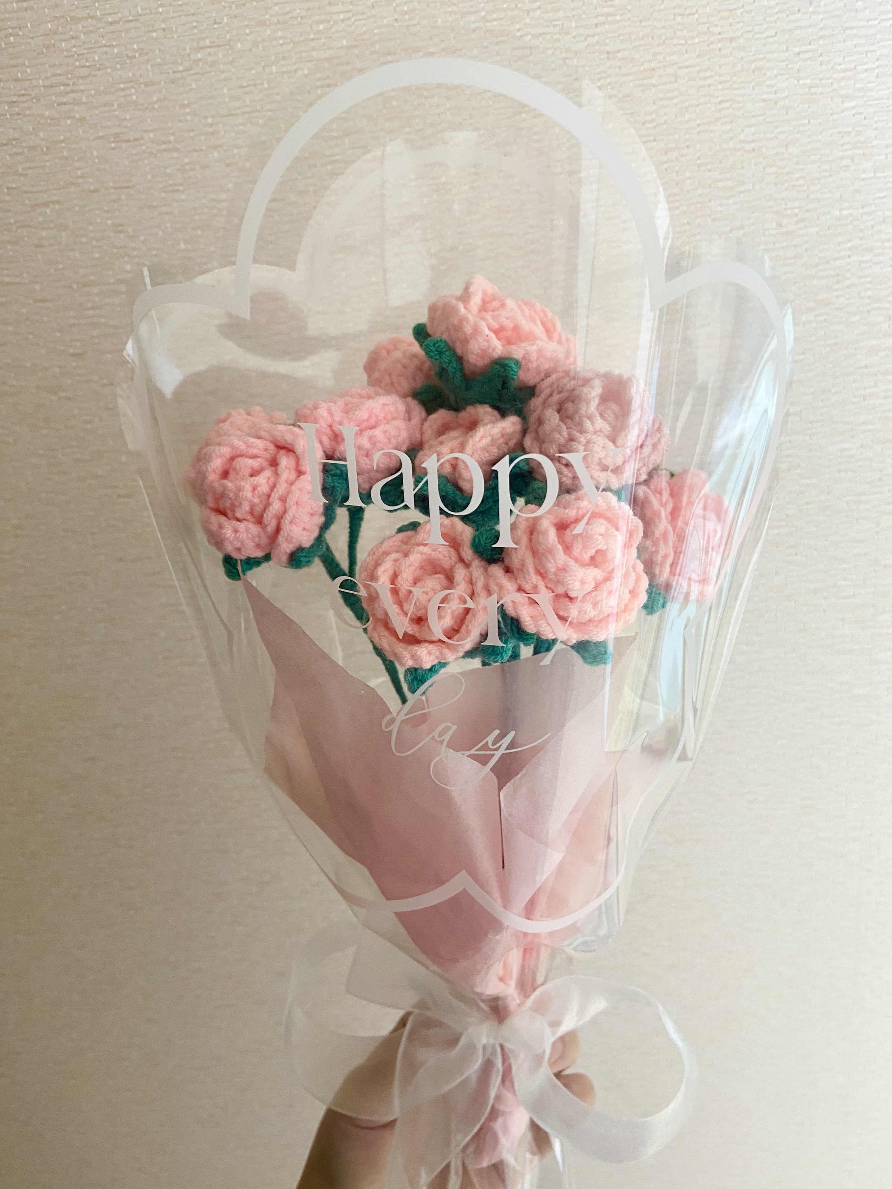 毛糸の花束 枯れない花 ピンク① 編み物 あみぐるみ - メルカリ