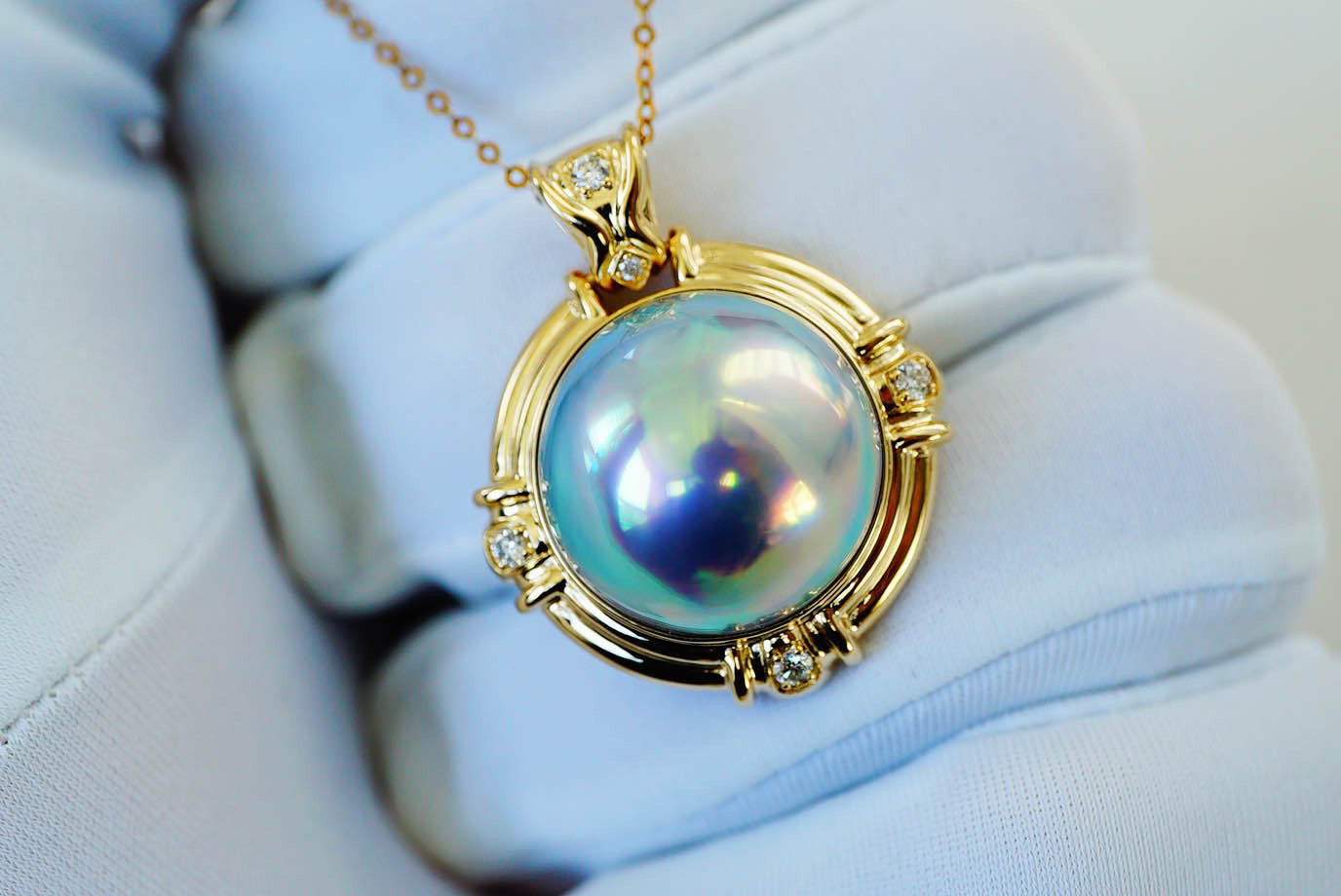 「幻のパール」K18 天然マベパール　健康・無垢・長寿・富・純潔・円満・完成　希少なマベパール　ペンダントのみ　奄美大島