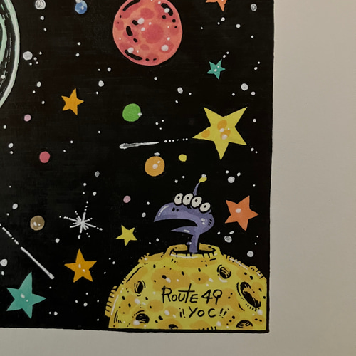 ペンギン宇宙まで飛ぶ】イラスト アート 原画 イラスト yoc 通販