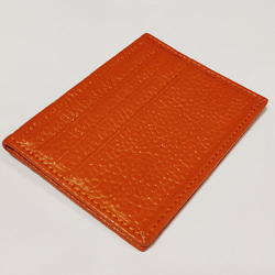 カードケース パスケース 本革 レザー カラー オレンジ 名刺入れ 定期