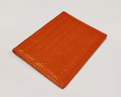 カードケース パスケース 本革 レザー カラー オレンジ 名刺入れ 定期