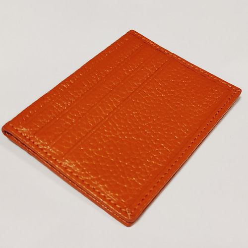 カードケース パスケース 本革 レザー カラー オレンジ 名刺入れ 定期