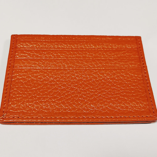 カードケース パスケース 本革 レザー カラー オレンジ 名刺入れ 定期