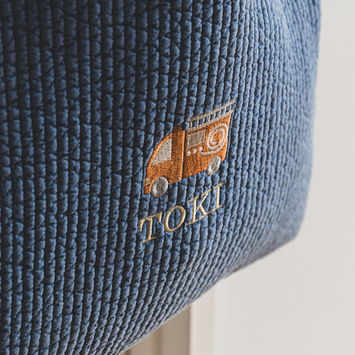 特集掲載 はたらくくるま 入学入園グッズ ブルー 名入れ ヌビバッグ