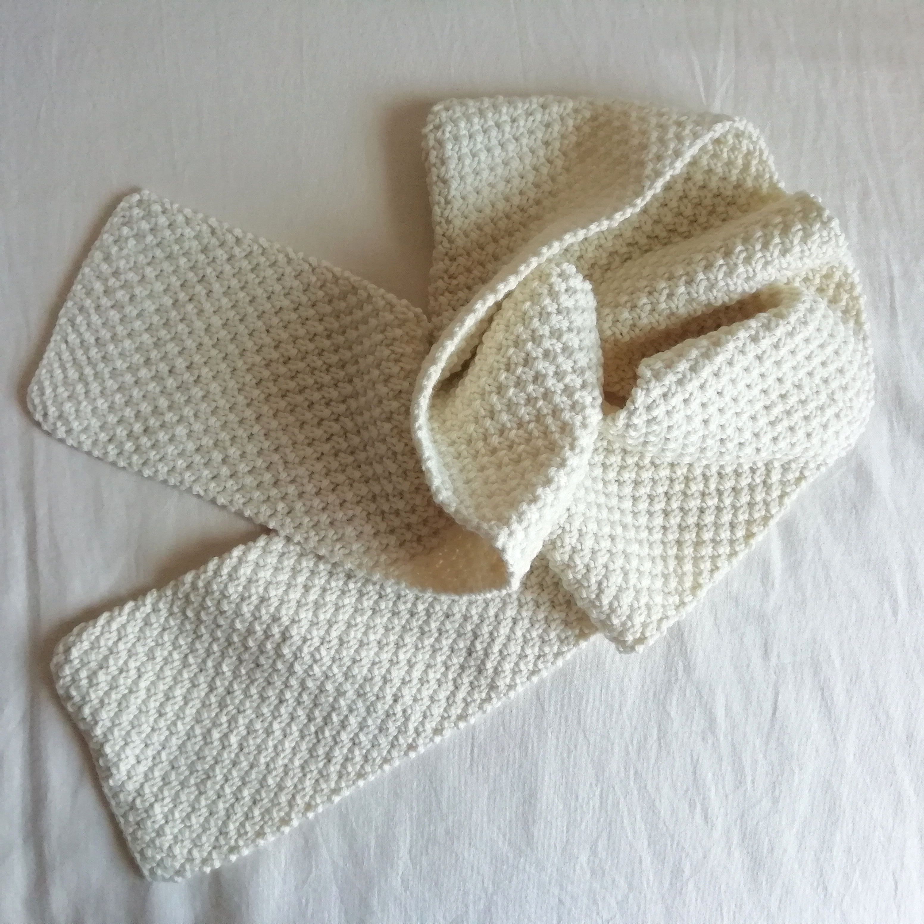 いつものマフラー メリノウール100% アイボリー ユニセックス 大人と子ども 天然繊維