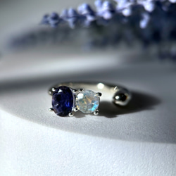受注制作】ルチルクォーツ × ラピスラズリ ダブレットストーン リング