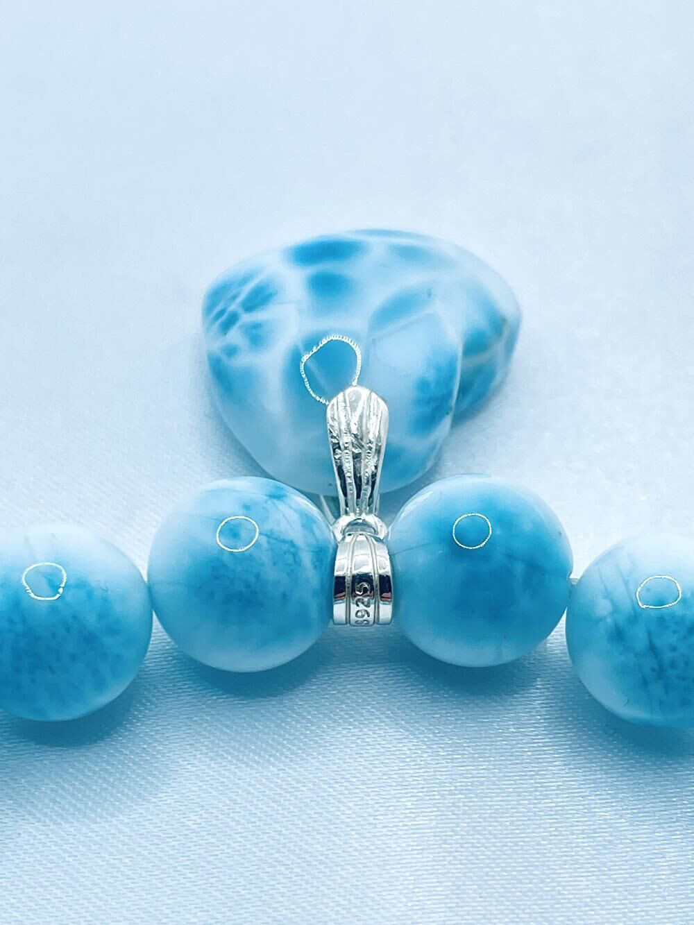 【めちゃ可愛い&ゴージャス/ラリマーブレスレット】内径約17cm ドミニカ共和国産