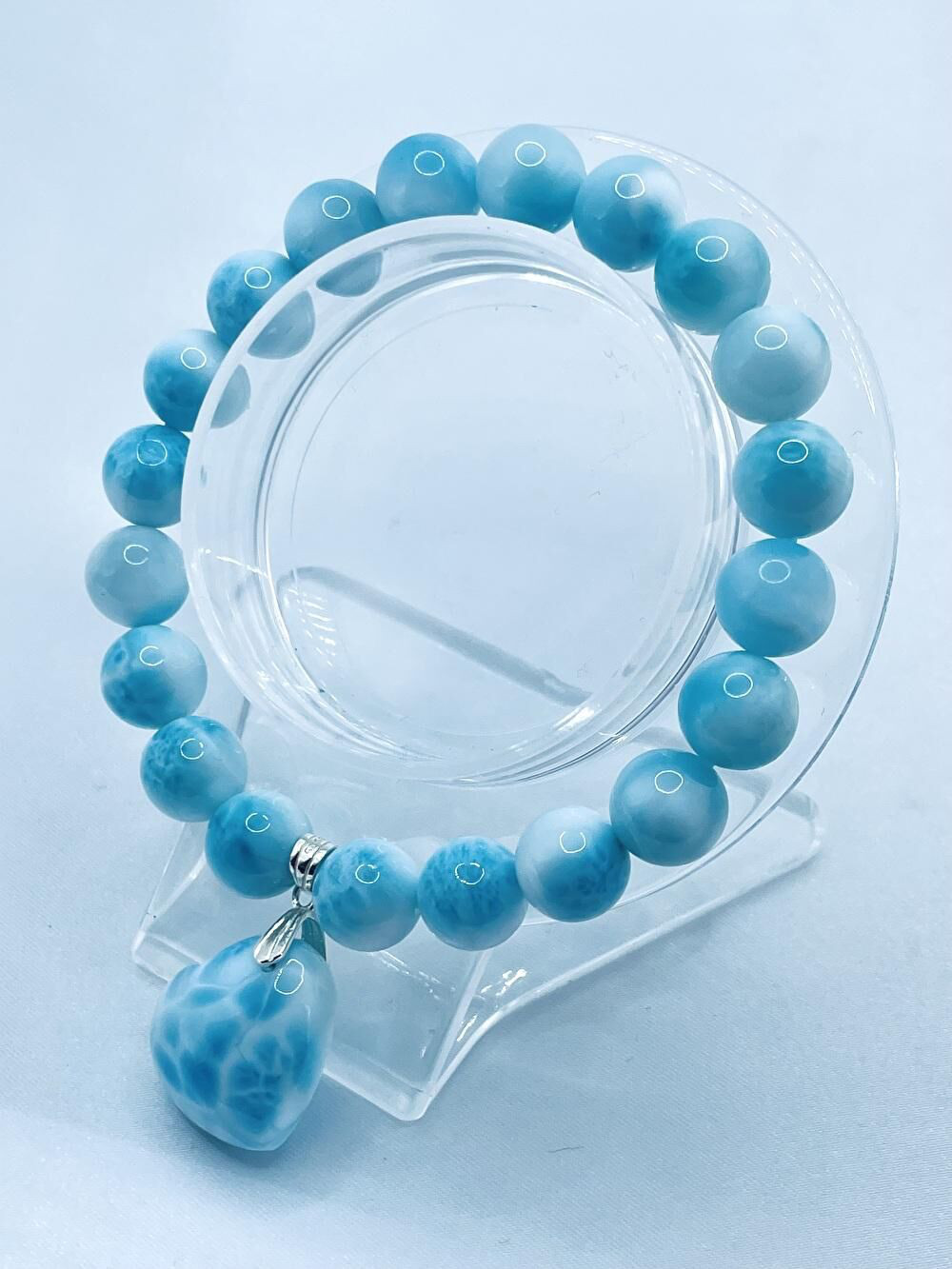 【めちゃ可愛い&ゴージャス/ラリマーブレスレット】内径約17cm ドミニカ共和国産