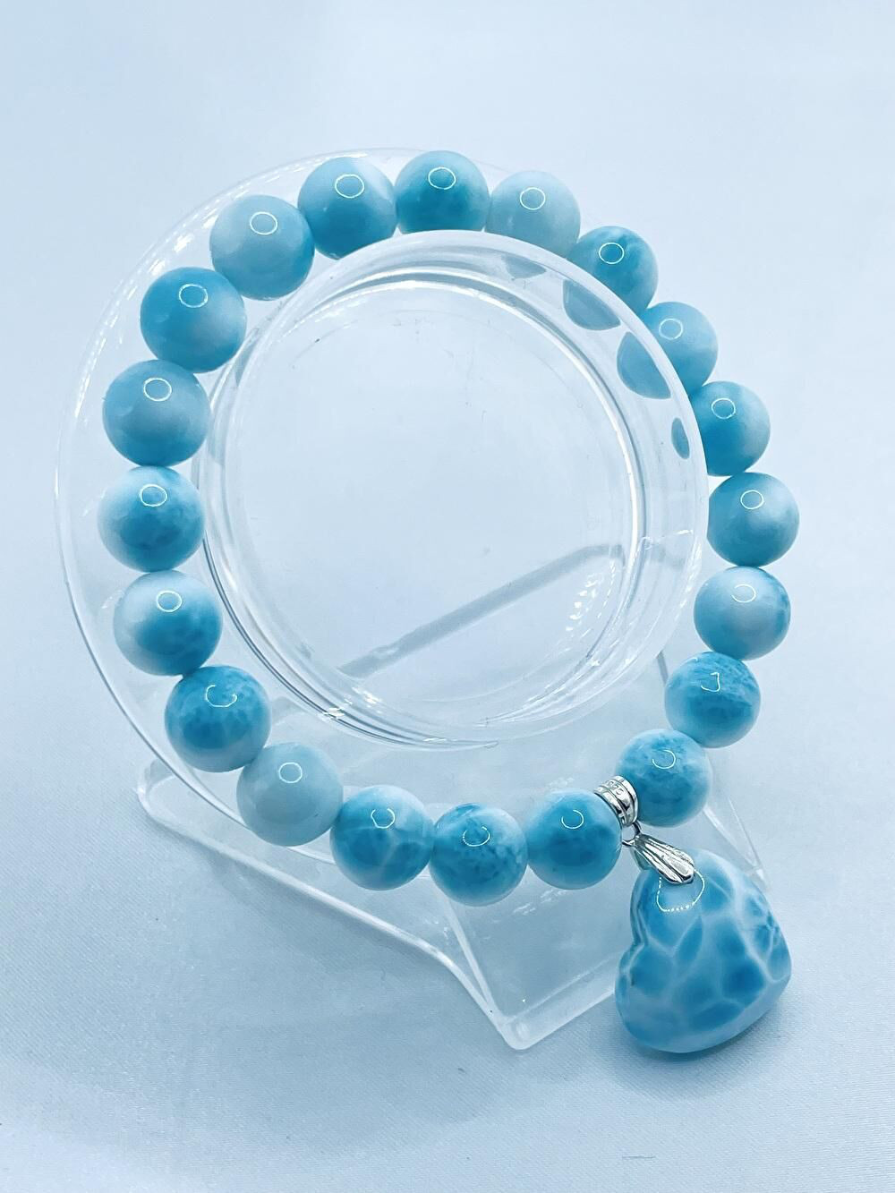 【めちゃ可愛い&ゴージャス/ラリマーブレスレット】内径約17cm ドミニカ共和国産