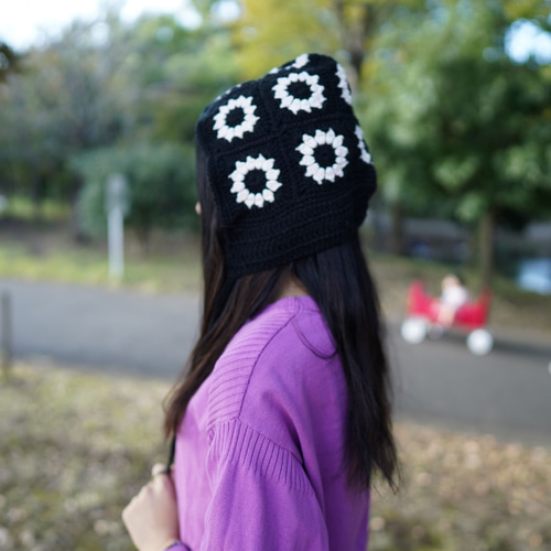 mmother.ddaughter / かぎ編み クロシェハット サンフラワーボンネット