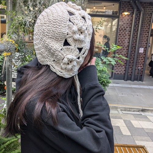 mmother.ddaughter / かぎ編み クロシェハット ポピー 帽子 ニット