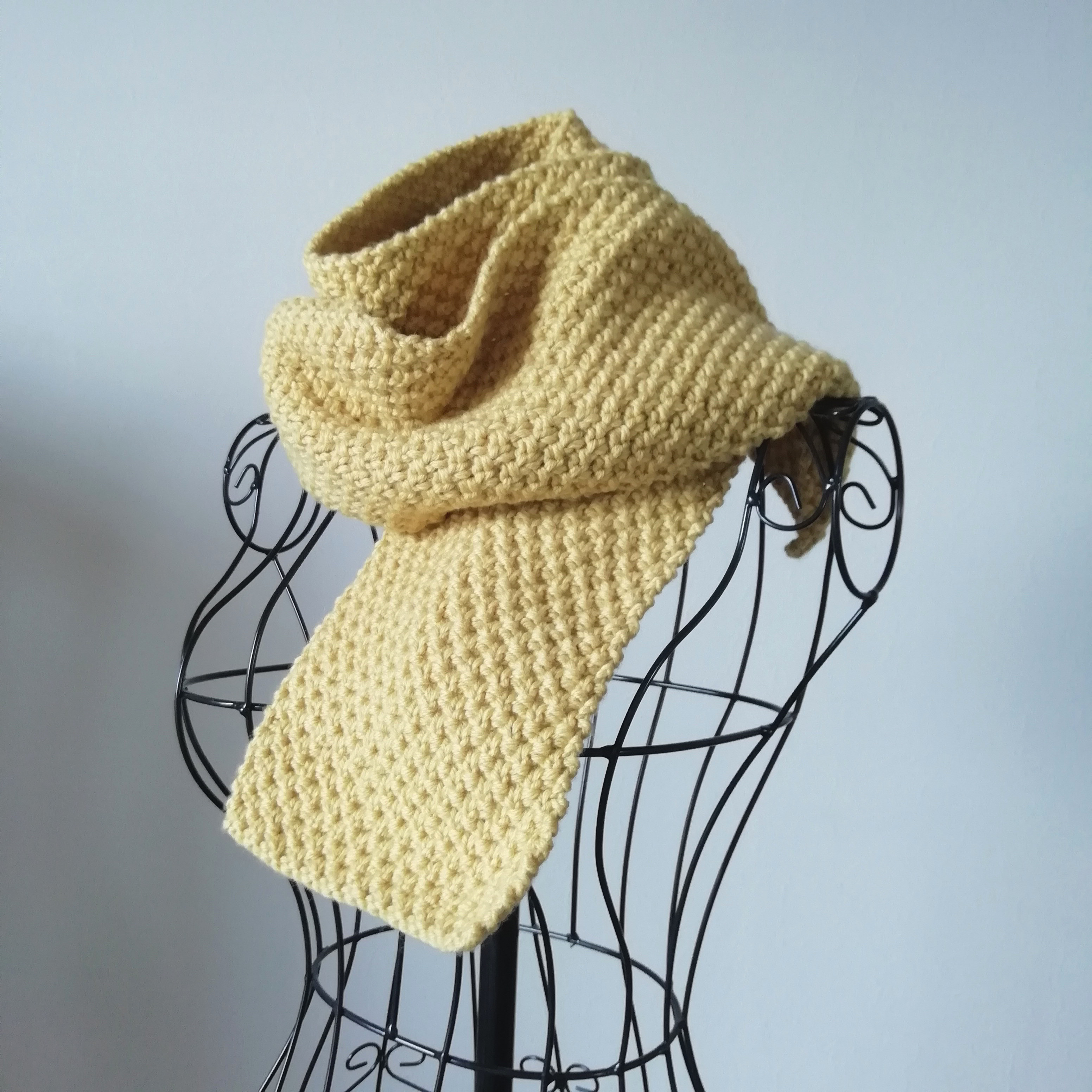 いつものマフラー メリノウール100% ハニーイエロー ユニセックス 大人と子ども 天然繊維