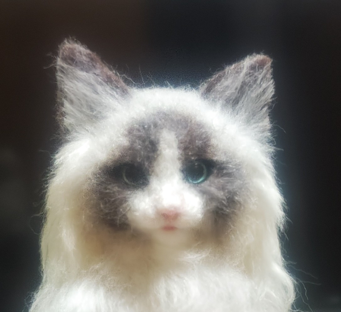 racsica＊ 羊毛フェルト 猫 ラグドール くつろぎ ハート形ミニ