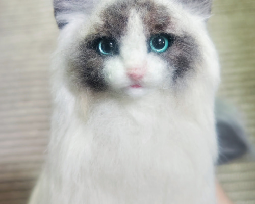 羊毛フェルト リアル猫 ラグドール 観賞用 置物 インテリア