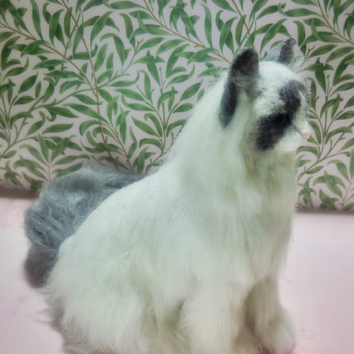 リアル羊毛フェルト猫　No.4 ラグドール 羊毛フェルト リアル猫 ラグドール 観賞用 置物 インテリア