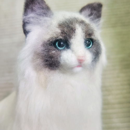 羊毛フェルト リアル猫 ラグドール 観賞用 置物 インテリア