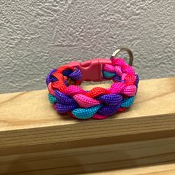 129・紛失防止に自転車鍵用パラコードミニミニブレスレット型