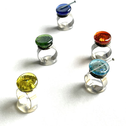 針がくっつく指輪型針刺し　日本のおはじきアクア「イエロー」【本日プレゼントラッピングBox無料！】 2枚目の画像