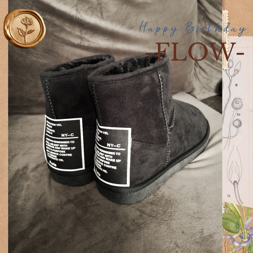 S〜LLサイズ】英字タグムートン風ブーツ ブーツ -flow- 通販｜Creema 